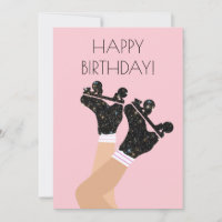 Cool Universe Roller Skates Derby Birthday Card
