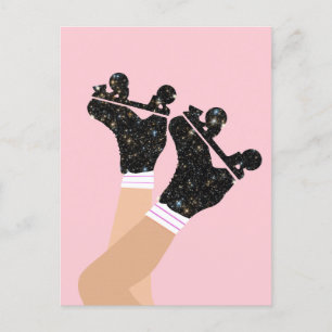 Cool Universe Roller Skates Derby Skater Gift   Postcard