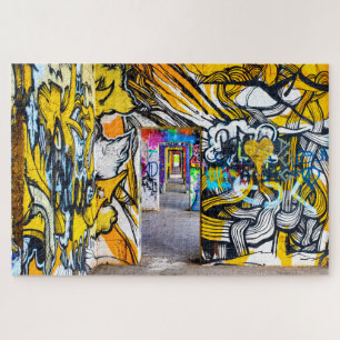 Cool urban graffiti in an abandoned building, jigsaw puzzle