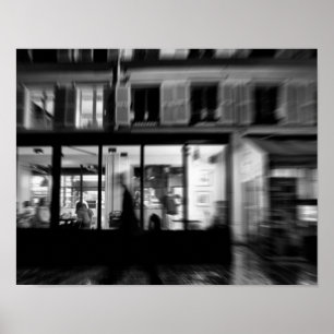 Cool, urban modern Parisian night photo Poster