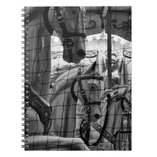 Cool, urban, modern photo of horses of carousel notebook