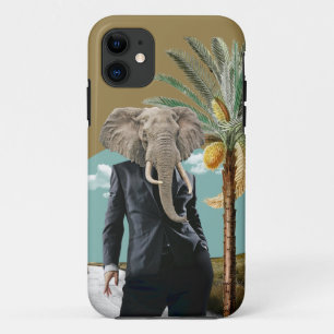 Cool Urban Safari Wild Man Collage iPhone 11 Case