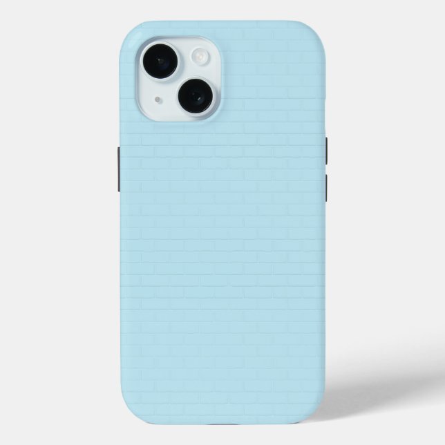 Cool Urban Serenity Light Blue Bricks Wall Pattern Case-Mate iPhone Case (Back)