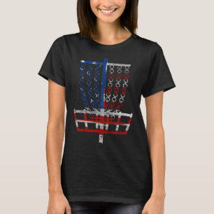 Cool Us Flag Disc Golf Sket - Fourth Of July Disc T-Shirt