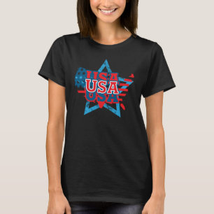 Cool USA Flag Colour Star - LOVE USA T-Shirt