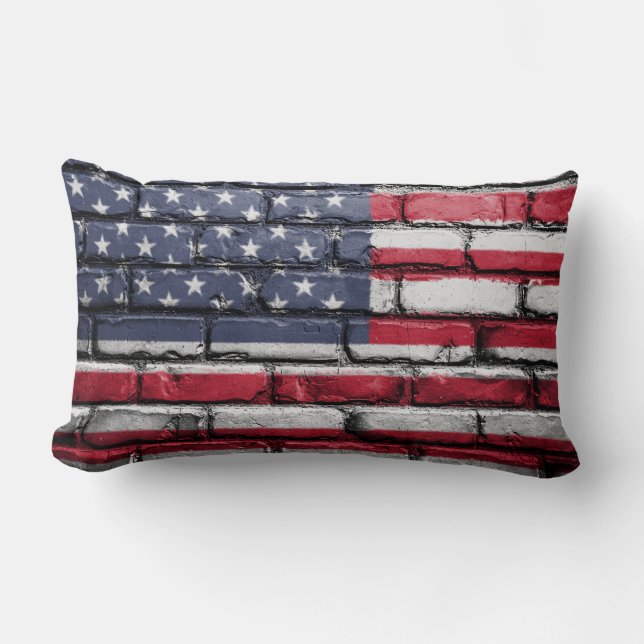 Cool USA Flag Design Lumbar Cushion (Front)
