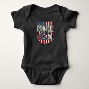 Cool USA Flag Design Made in the USA Baby Bodysuit