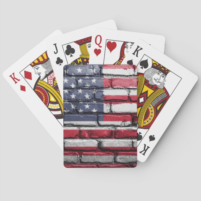 Cool USA Flag Design Playing Cards (Back)