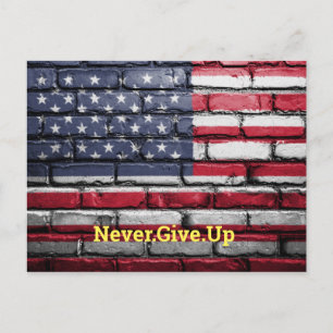Cool USA flag with quote Postcard