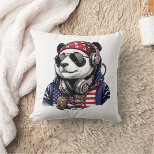 Cool USA Panda – Patriotic Red, White & Blue Panda Cushion