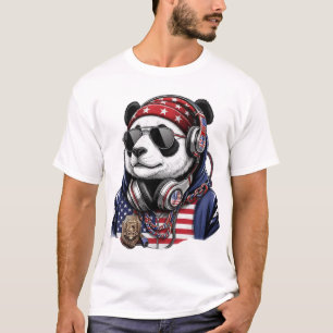 Cool USA Panda – Patriotic Red, White & Blue Panda T-Shirt