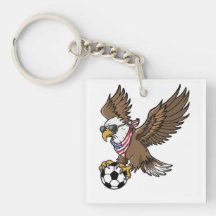 Cool USA Soccer Eagle Sunglasses Vintage Patriotic Key Ring