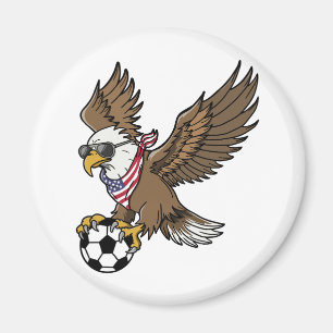 Cool USA Soccer Eagle Sunglasses Vintage Patriotic Magnet