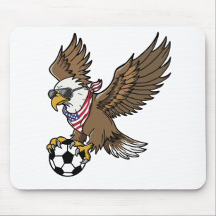 Cool USA Soccer Eagle Sunglasses Vintage Patriotic Mouse Pad