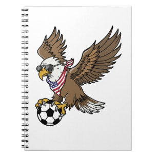 Cool USA Soccer Eagle Sunglasses Vintage Patriotic Notebook