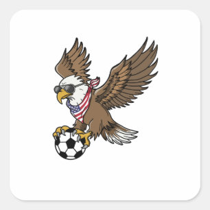 Cool USA Soccer Eagle Sunglasses Vintage Patriotic Square Sticker