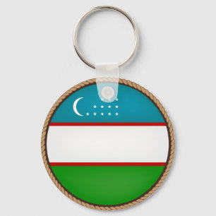 Cool Uzbekistan Flag Seal Key Ring
