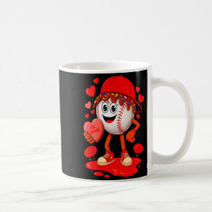 Cool Valentine Baseball Player Hearts Dripped Equi Coffee Mug