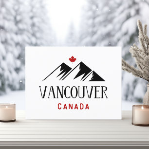 Cool Vancouver Canada Mountains Maple Leaf Postcard