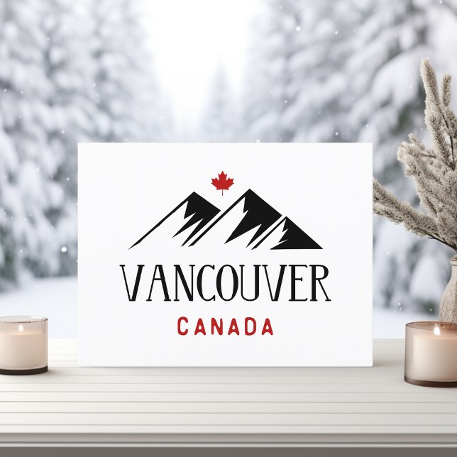 Cool Vancouver Canada Mountains Maple Leaf Postcard (Creator Uploaded)