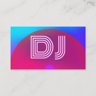 Cool Vaporwave Blue Pink Purple Music DJ Business Card