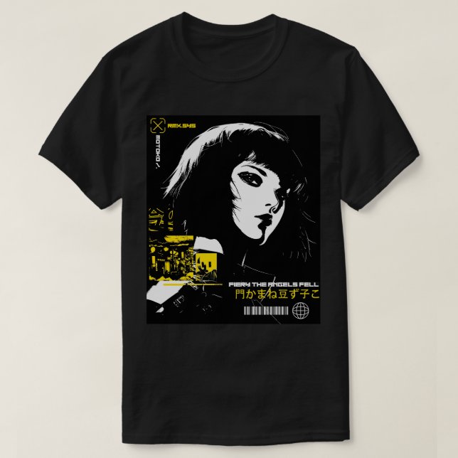 Cool Vaporwave Modern Urban Girl T-Shirt (Design Front)