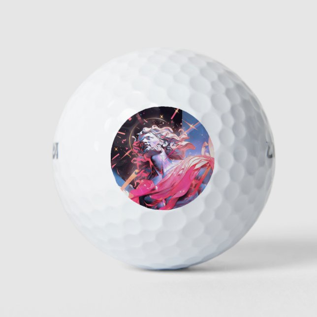Cool Vaporwave Statue of David in Pink Golf Balls (Front)