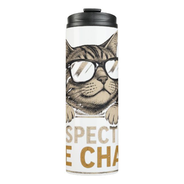 Cool Vector Cat with Sunglasses – fun Thermal Tumbler (Front)