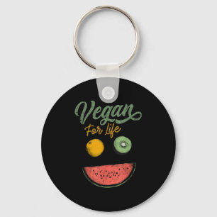 Cool Vegan For Life Veggie Food Plant Diet World V Key Ring