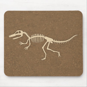 Cool Velociraptor Dinosaur Bones and Skeleton Mouse Pad