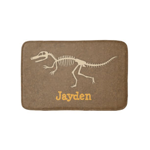 Cool Velociraptor Dinosaur Bones Boys Room Decor Bath Mat