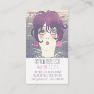 Cool vertical cute girl photo business card