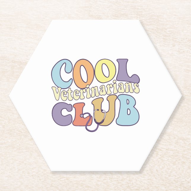 Cool Vet Club Veterinary Tech Practitioner Animal Paper Coaster (Front)