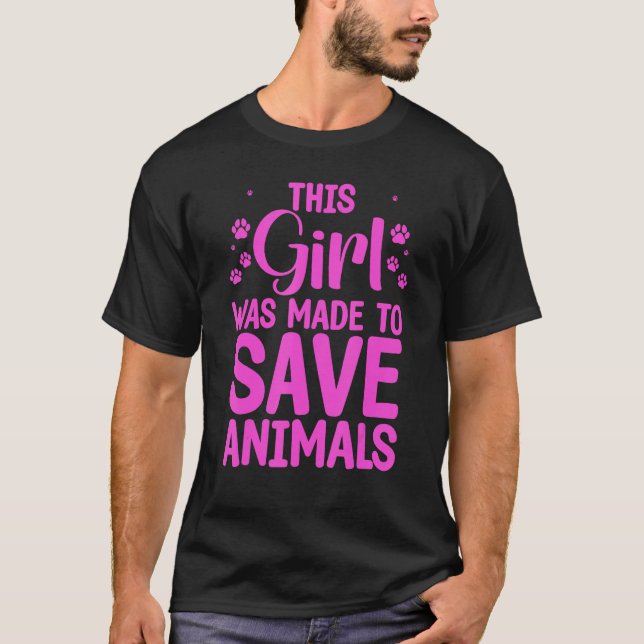 Cool Veterinarian For Girls Kids Women Save Animal T-Shirt (Front)