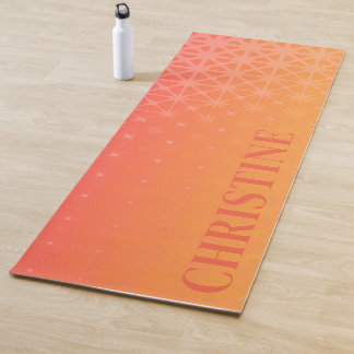 Cool Vibrant Orange Ombre Geometric Yoga Mat