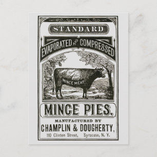 Cool Victorian Meat Pie Advert Postcard