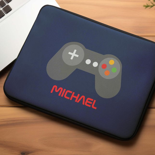 Cool Video Game Controller Kids Personalised Laptop Sleeve (Creator Uploaded)