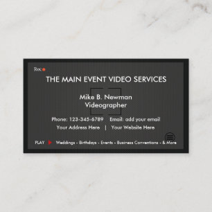 Cool Videographer Business Cards