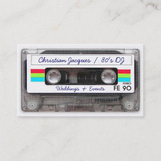Cool vintage 80s retro music cassette tape funny business card