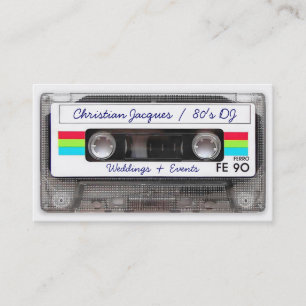 Cool vintage 80s retro music cassette tape funny business card