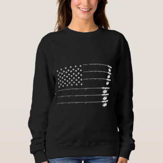 Cool Vintage American Flag Fishing Poles Sweatshirt