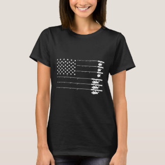 Cool Vintage American Flag Fishing Poles T-Shirt