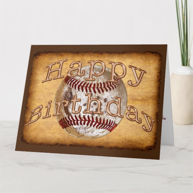 Cool Vintage Baseball Birthday Cards (Front)