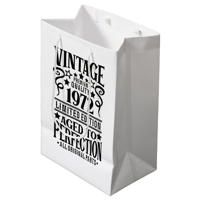 Cool Vintage Birth year 1972 Medium Gift Bag (Front Angled)
