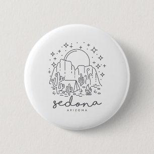 Cool Vintage Cactus Sedona Arizona Camping Souveni 6 Cm Round Badge