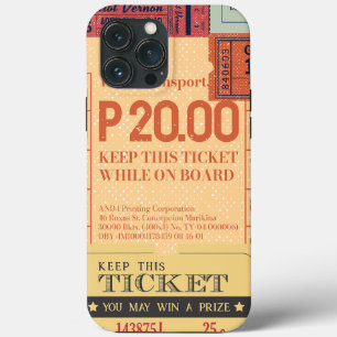 Cool vintage cenima tickets Modern mid century iPhone 13 Pro Max Case