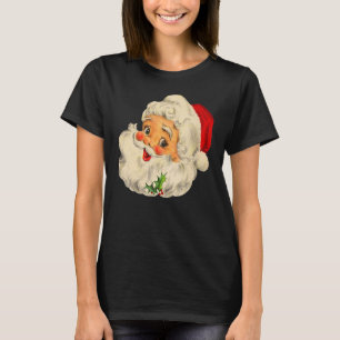 Cool Vintage Christmas Santa Claus Face T-Shirt