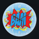 Cool Vintage Comic Book Pop Art Style BAM! Large Clock<br><div class="desc">Add a burst of retro flair to your space with this Cool Vintage Comic Book Pop Art Style BAM! wall clock. Featuring a vibrant, comic-inspired design, this clock is perfect for trendsetters and art lovers alike. Its bold colours and whimsical motif make it a standout piece for any room. Ideal...</div>