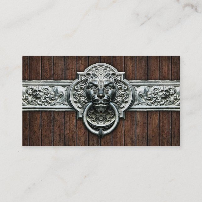 Cool Vintage Doorknocker #1A Personalizable Business Card (Front)
