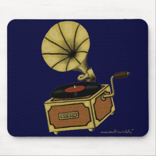 Cool vintage gramophone mousepad design